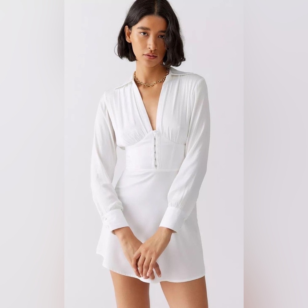 Urban outfitters phoebe corset shirt dress